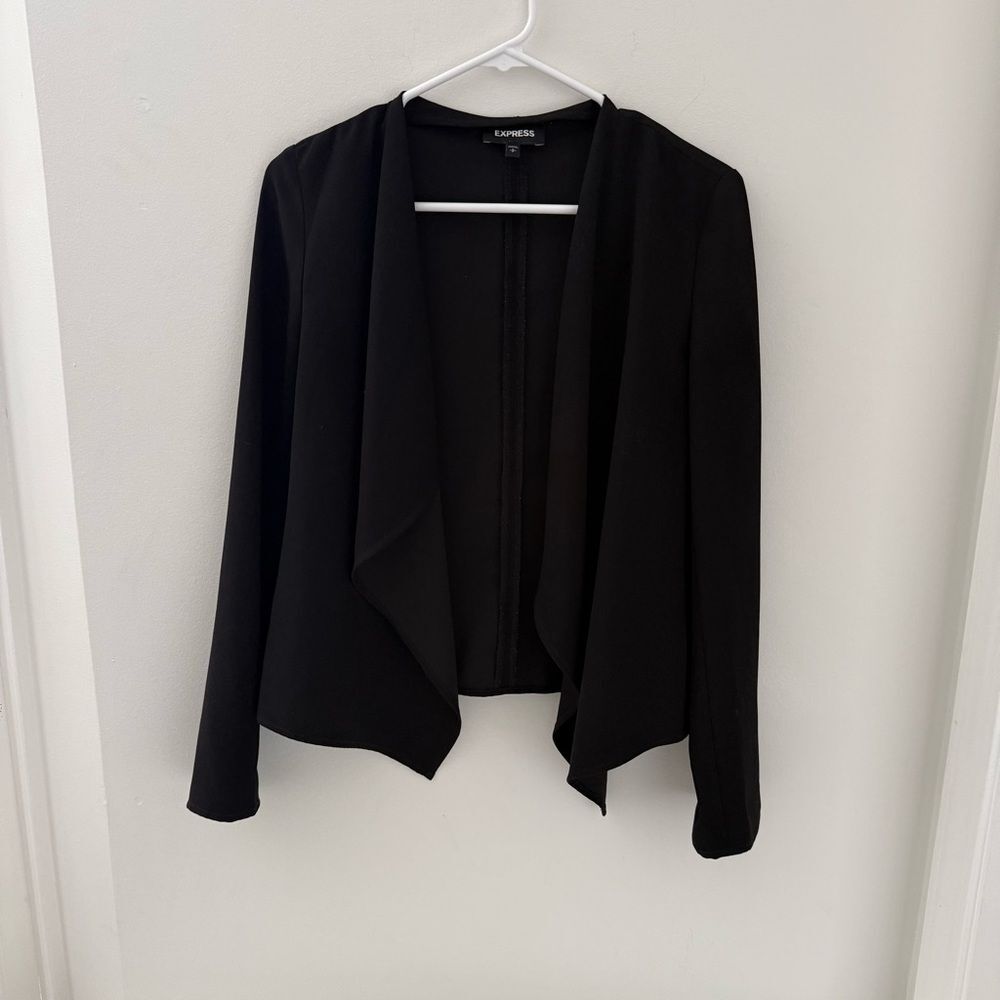 Express Draped Jacket Blazer Solid Black S Women’s Classic Style